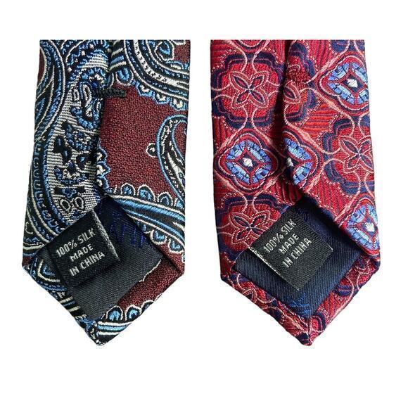 Lot of 2 Jos A Bank Classic Collection Ties Multicolor 100% Silk Handmade - Picture 6 of 10